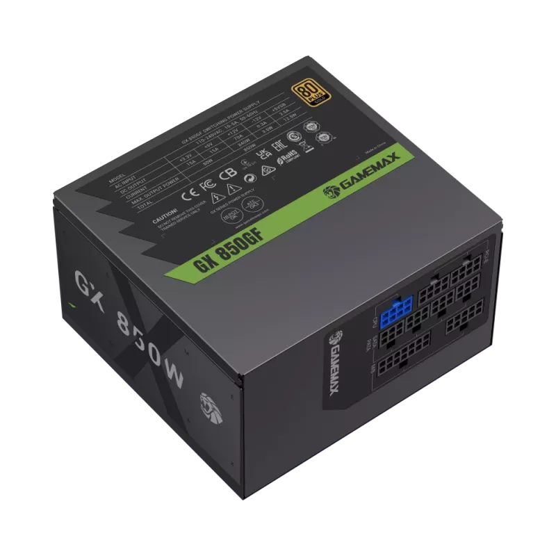 Gamemax voeding, 80 PLUS, Gold | GX 850GF | 850 W