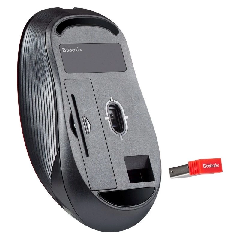 Draadloze RF stille muis DEFENDER Gassa MM-105 — dubbelhandig, 1600 DPI, 2,4 GHz, nano-USB-ontvanger