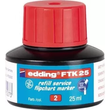 Marker navulinkt Edding FTK 25, rode inktnavulling 25 ml, compatibel met edding 380/383
