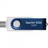 USB-flashdrive PATRIOT Xporter X550 128 GB, dual-interface USB-A en USB-C 3.2 Gen 1, blauw/wit