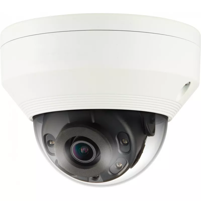 Hanwha QNV-6012R IP-beveiligingscamera met dome voor buiten, 2 MP, 2,8 mm, infrarood, IK10, IP66, wit