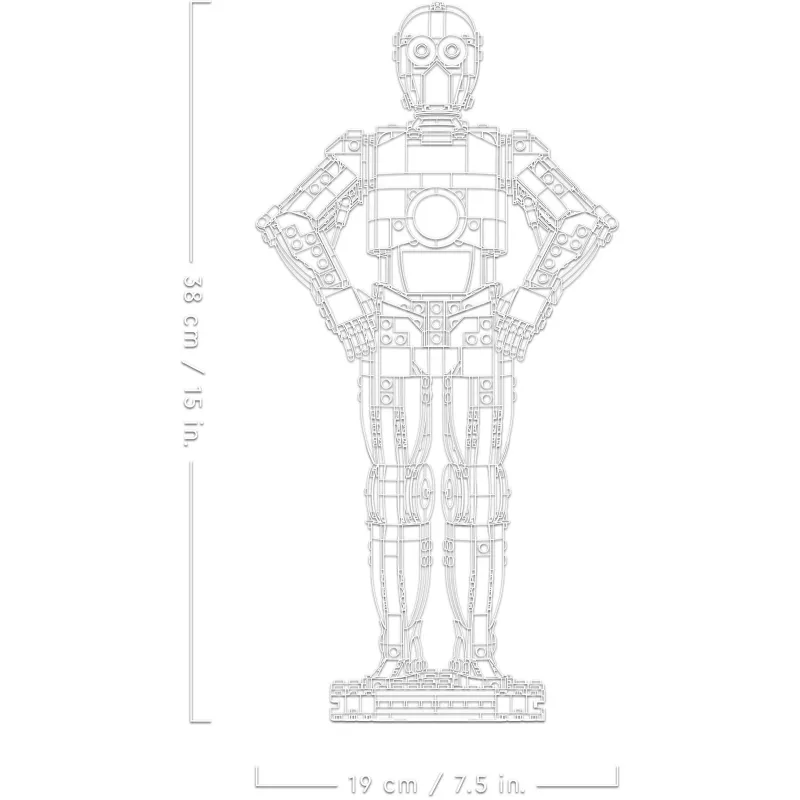 LEGO bouwbare figuur Star Wars C-3PO model 75398 — 1.138 onderdelen, 380 mm display verzamelstuk