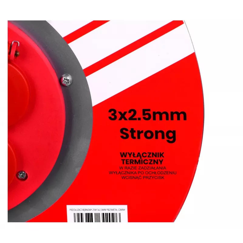 Verlengsnoer VERTEX PB25METAL 3x2,5 mm zwart
