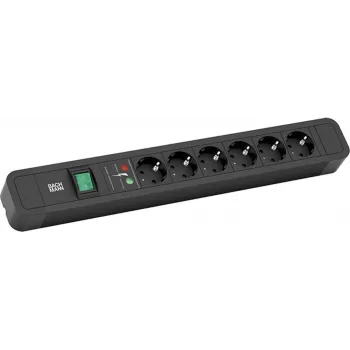 Stroomverlengsnoer Bachmann Primo 2 2m 6 AC-stopcontacten zwart