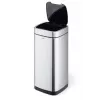Rechthoekige afvalbak Durable NO TOUCH 35L RVS zwart zilver