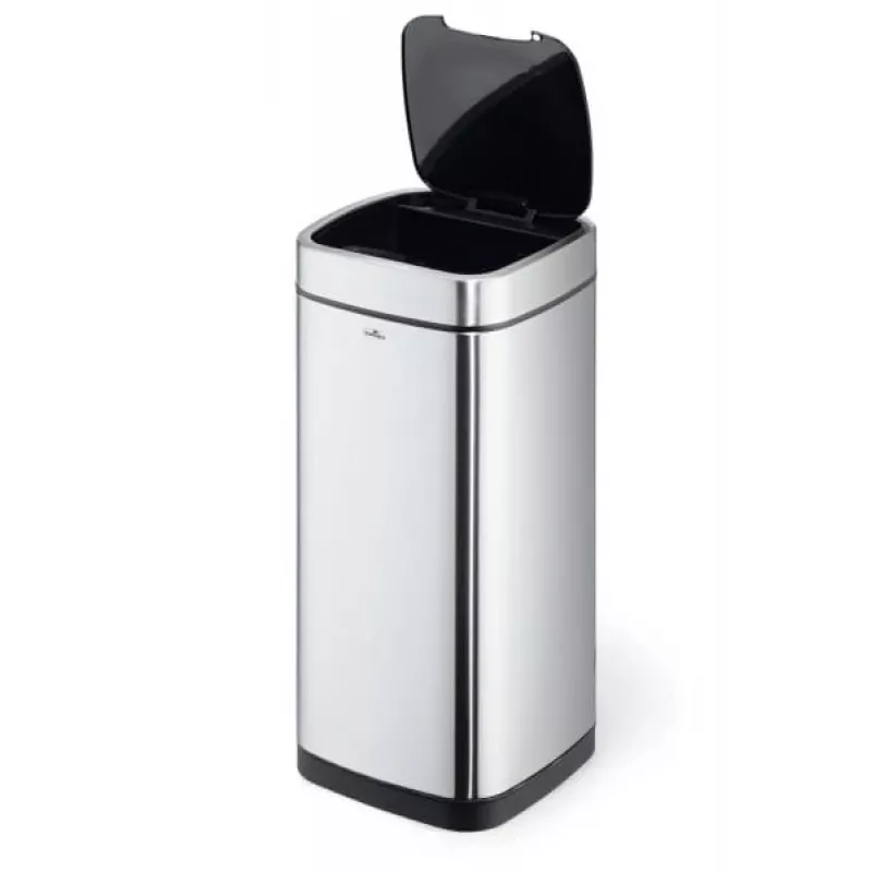 Rechthoekige afvalbak Durable NO TOUCH 35L RVS zwart zilver