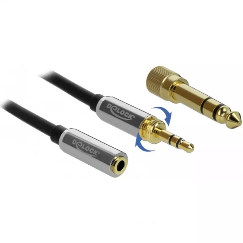 Audiokabel DeLOCK 85783 5 m 3,5 mm zwart grijs