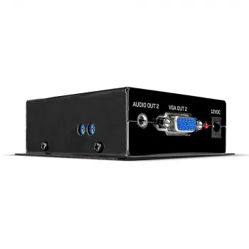Lindy 300m Cat.6 2-poorts VGA-ontvanger, VGA, VGA, 1920 x 1080 pixel, zwart, Full HD, 300 m