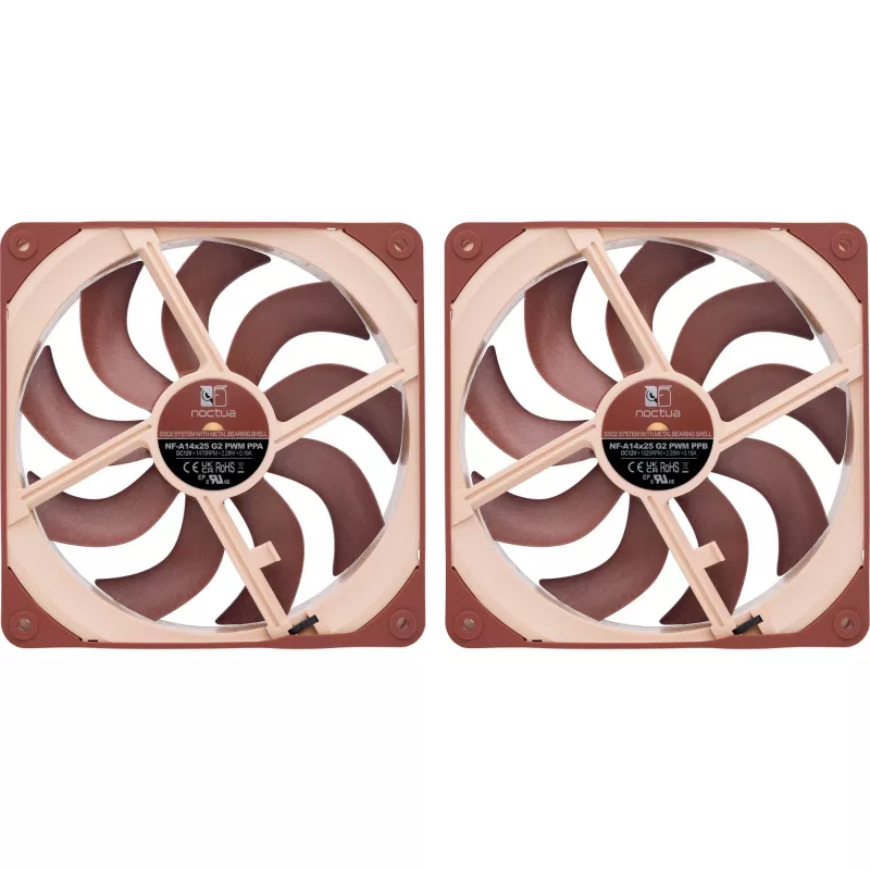 Noctua NF-A14x25 G2 PWM Sx2 PP 140mm dubbele ventilatorset