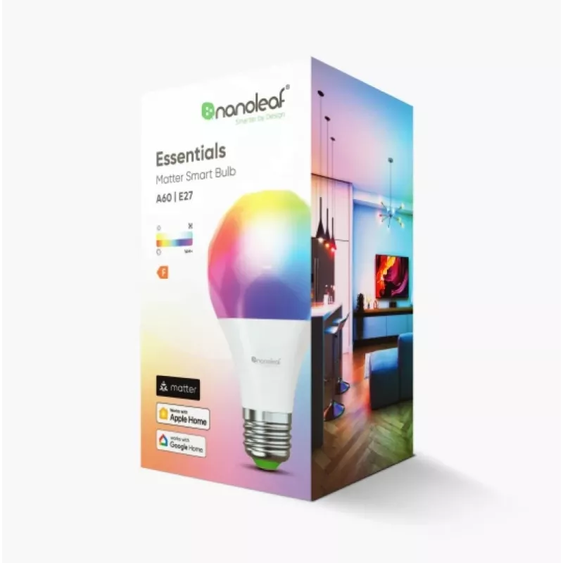 Essentials Smart A60-lamp E27 Matter 9W 806Lm RGBCW 2700-6500K | E27 | 8,5 W | RGBCW | Bluetooth, Thread