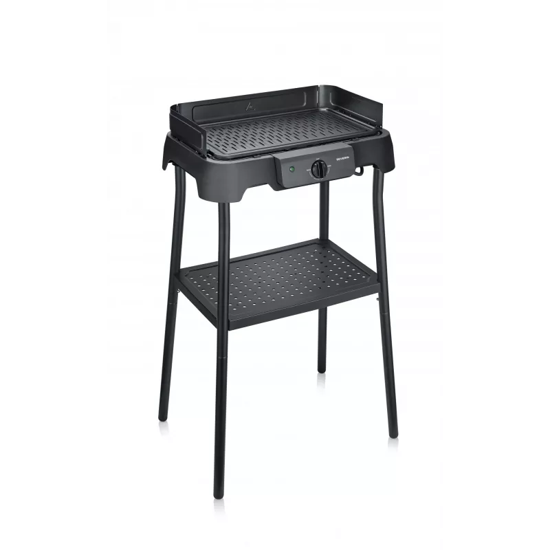 SEVERIN PG 8596 tafel-elektrogrill, 2000 W, rechthoekig rooster, zwart, draaiknop