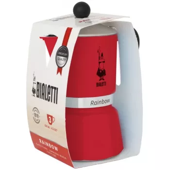 Bialetti fornuis-espressokoker Rainbow 3 kopjes rood