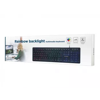 MULTIMEDIA-TOETSENBORD USB ENG/ZWART KB-UML-02 GEMBIRD