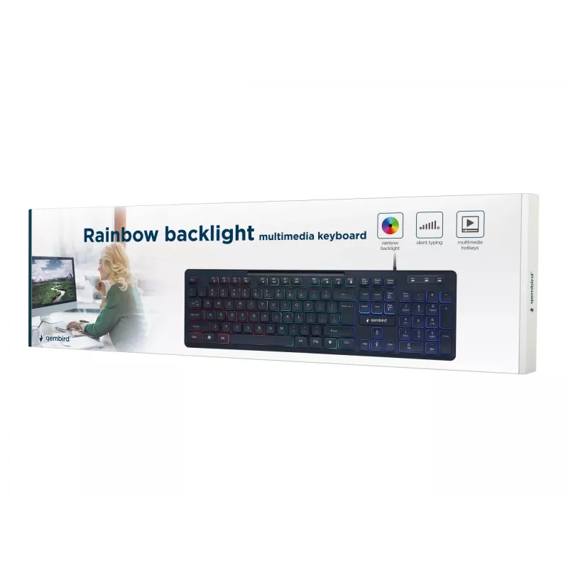MULTIMEDIA-TOETSENBORD USB ENG/ZWART KB-UML-02 GEMBIRD