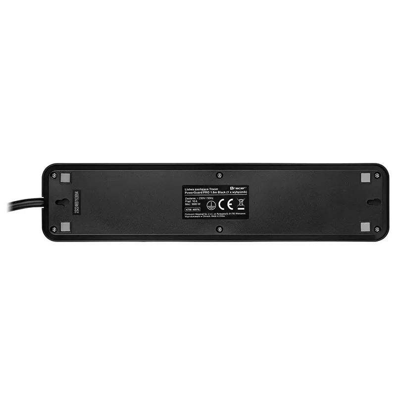 Tracer PowerGuard PRO zwart 5 AC-stopcontacten 1,6 m 3680 W