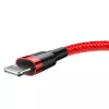 Baseus Cafule USB Lightning-kabel 2,4A 1m (zwart + rood)