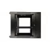 Extralink rackmount-behuizing 9U 600x600 AZH zwart wandgemonteerd, zwaaiend type