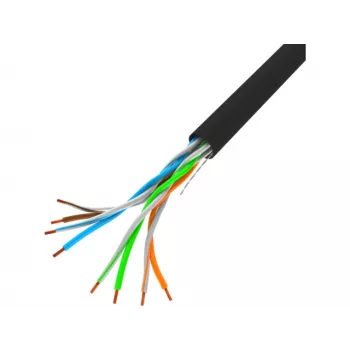 LANBERG netwerkkabel U/UTP Cat5e LCU5-10CC-0305-BK 305 m, 24 AWG CCA, 5 mm, PVC-mantel, zwart
