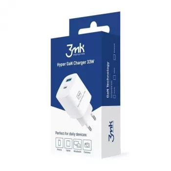Oplader 33W GaN PD 1xUSB-A+1xUSB-A