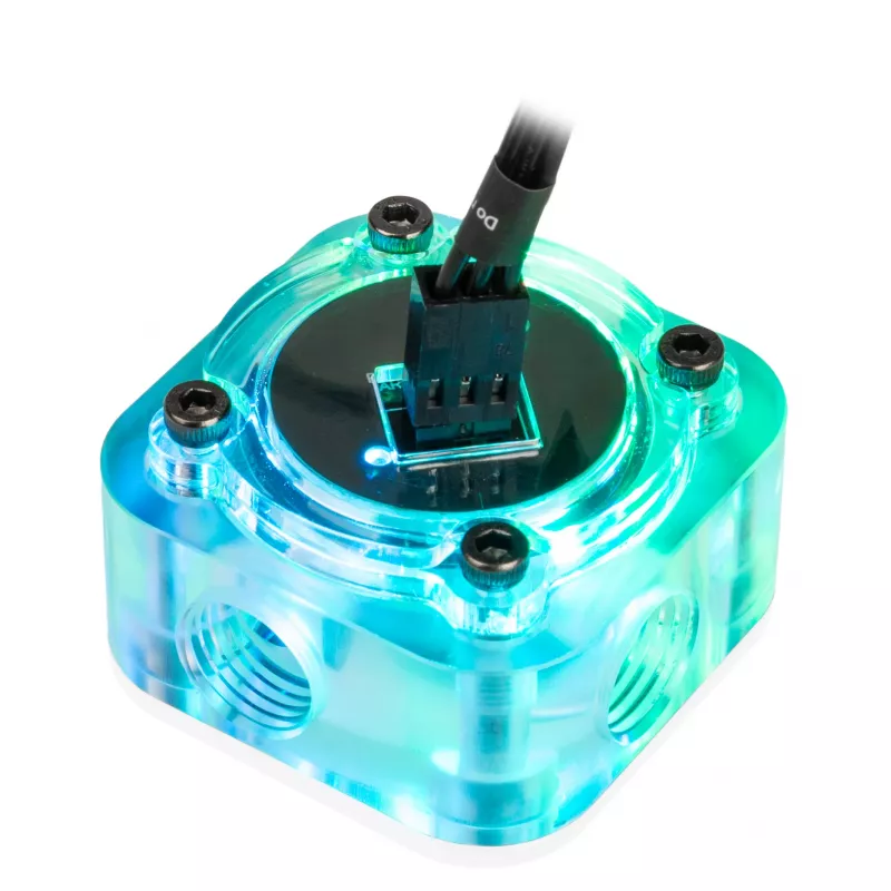 Flow Meter Barrow SLFV2-RGB W ARGB wit – vloeistofkoelingsdebietmeter voor pc-loops