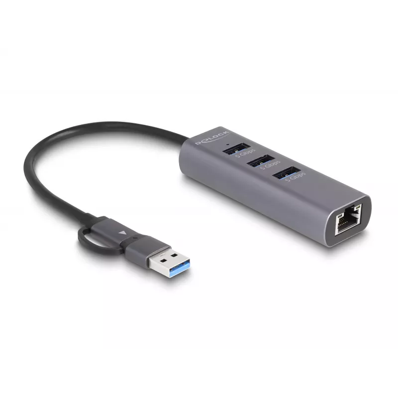 DeLOCK 64282 laptop-dockingstation & poortreplicator bekabeld USB 3.2 Gen 1 (3.1 Gen 1) Type-C grijs (64282)