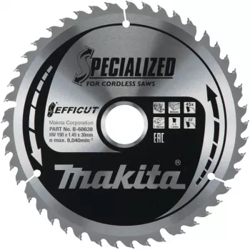 Makita Efficut - cirkelzaagblad - voor hout, metaal - 190 mm - 45 tanden (B-68638)