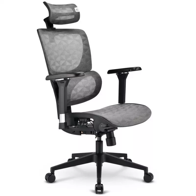 Bureaustoel Sharkoon OfficePal C40M mesh zitting mesh rugleuning, grijs, max. 150 kg
