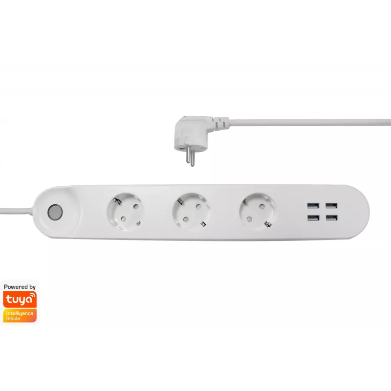 Slimme stekkerdoos Denver SHP-300U 3 AC-stopcontacten type E 4 wit