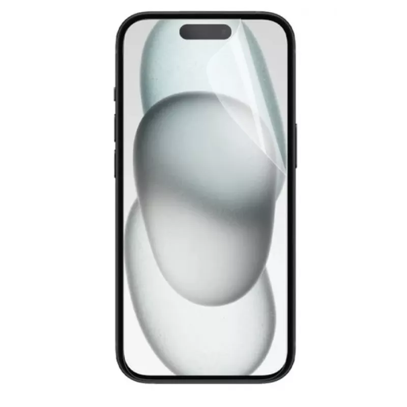 Heldere beeldschermbeschermfolie Mobilis 036310 voor iPhone 15 Pro – krasbestendig, stootvast