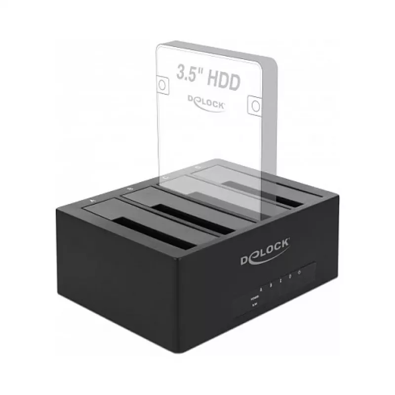 DeLOCK USB Type-C dockingstation voor 4 x SATA HDD / SSD - HDD-dockingstation bays: 4 - 2.5 / 3.5 gedeeld (6,4 cm/8,9 cm gedeeld