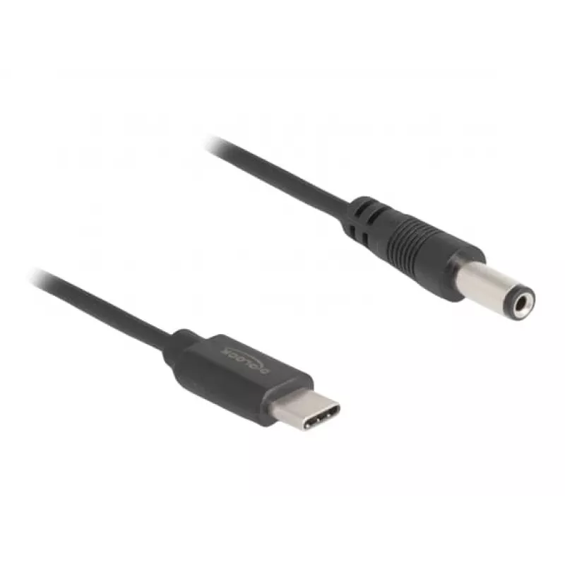 DeLOCK USB Type-C-stroomkabel 1 m 5,5 x 2,1 mm stekker 5 V 1,5 A
