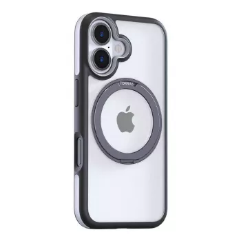 Beschermhoesje Torras Ostand R Fusion voor iPhone 16 Plus – zwart, slanke hardcase-bescherming