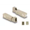 DeLOCK hybridekoppeling voor glasvezel SC simplex stekker naar LC simplex bus beige