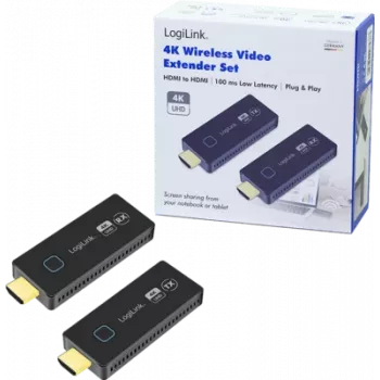 Draadloze HDMI-overdrachtset LOGILINK HDW0102 — 30 m bereik, draadloze HDMI-zender en -ontvanger