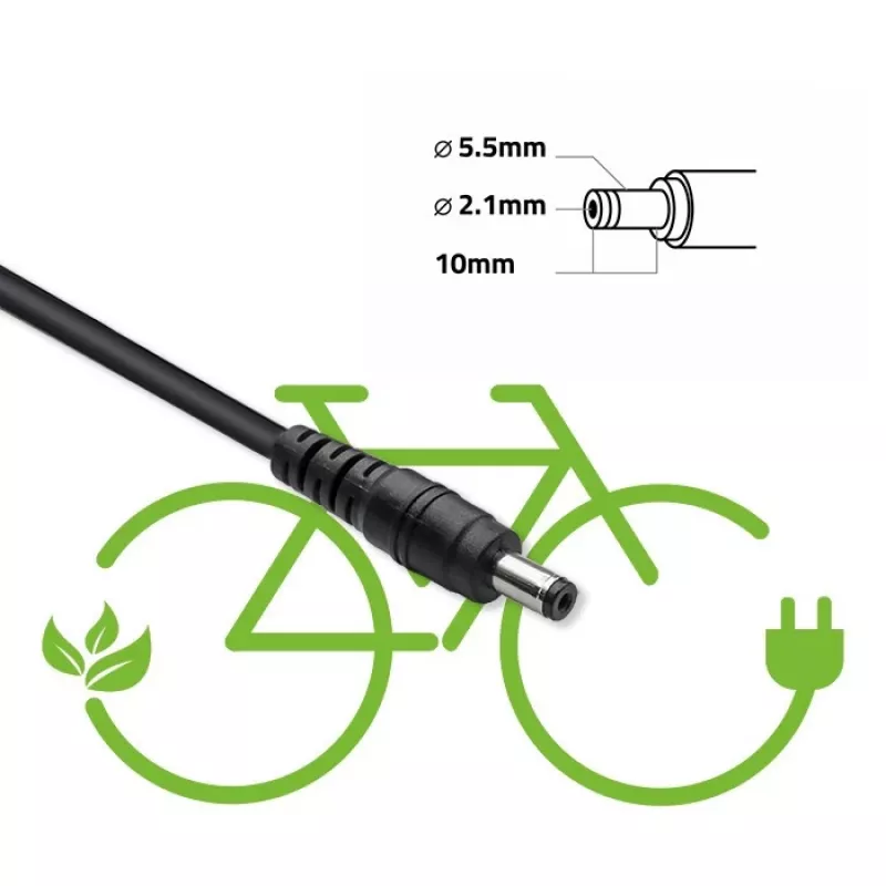 E-bike-oplader QOLTEC 50332 — 36V/42V uitgang, 2A, 5,5×2,1 mm stekker