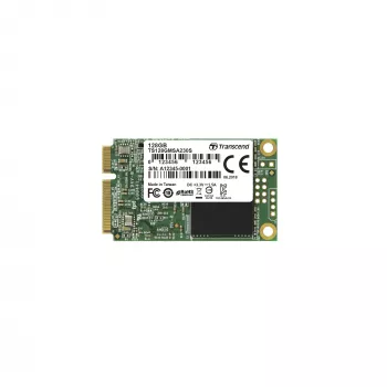 SSD|TRANSCEND|128GB|mSATA|SATA 3.0|Schrijfsnelheid 400 MBytes/s|Leessnelheid 550 MBytes/s|MTBF 2000000 uur|TS128GMSA230S