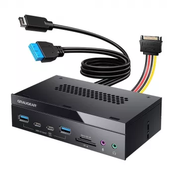 GrauGear G-MP03-CR-AU multi-frontpaneel 4-poorts USB-hub + kaartlezer (USB, SD, microSD)