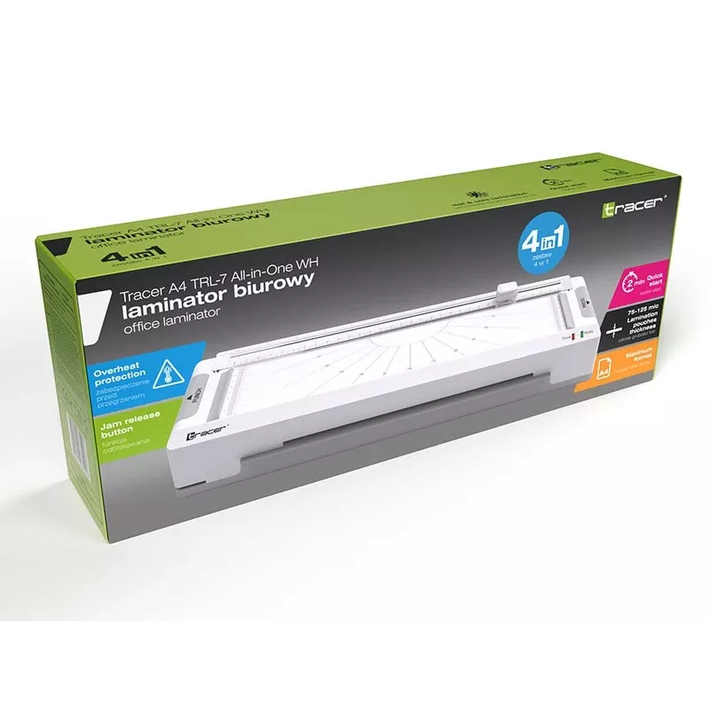 Tracer A4 TRL-7 lamineerapparaat all-in-one koud/warm, wit