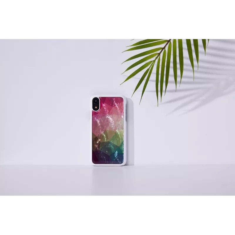 Telefoonhoesje iKins voor iPhone XR – waterbloemen-design, wit