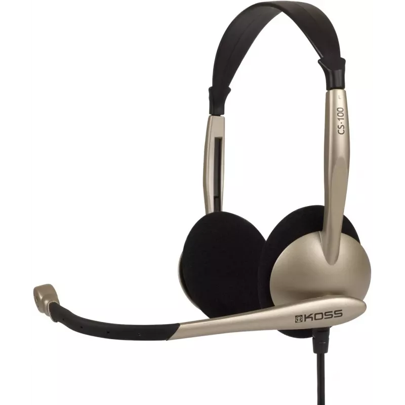 Koss CS100 bedrade on-ear hoofdtelefoon met microfoon, zwart/goud