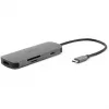 Acer HP.DSCAB.018 7-in-1 USB-C-dongle, 3x USB-A 5 Gb/s, HDMI 4K 60 Hz, SD/microSD, 100 W PD, zilver