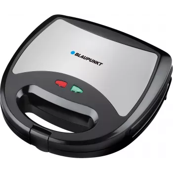 Blaupunkt SMS611 sandwichmaker met antiaanbaklaag, grillfunctie, toastfunctie, koelgreep-behuizing zwart, zilver (SMS611)