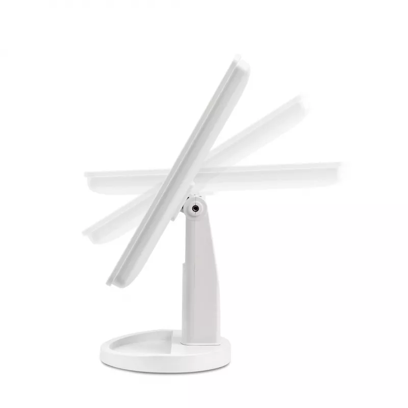 Vrijstaande cosmeticaspiegel Girmi BE04 – rechthoekig met 1x vergroting, witte LED, USB/4×AA, 180°-draaibaar