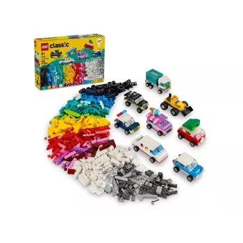 LEGO Classic creatieve voertuigen kleurrijke modelauto-set met politieautospeelgoed & 11023 klassieke groene basisplaat vierkant 32x32 noppen bouwplaat