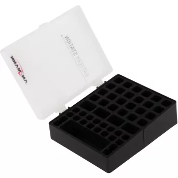 Ansmann Battery Box 48 Batterijbox voor 24x AA, 16x AAA en 4x 9V, Zwart/Transparant