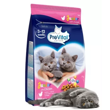 Droogvoer voor katten PREVITAL Junior Chicken 950 g — kroketten voor kittens, 35% eiwit, 12% vet