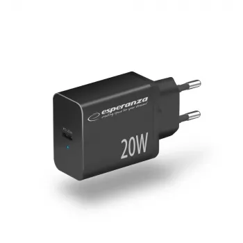 Netlader ESPERANZA EZC104K 20W zwart, USB-voeding voor draagbare apparaten