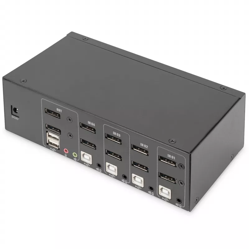 DIGITUS KVM-switch, 4 poorten, dual display, 4K, DisplayPort®