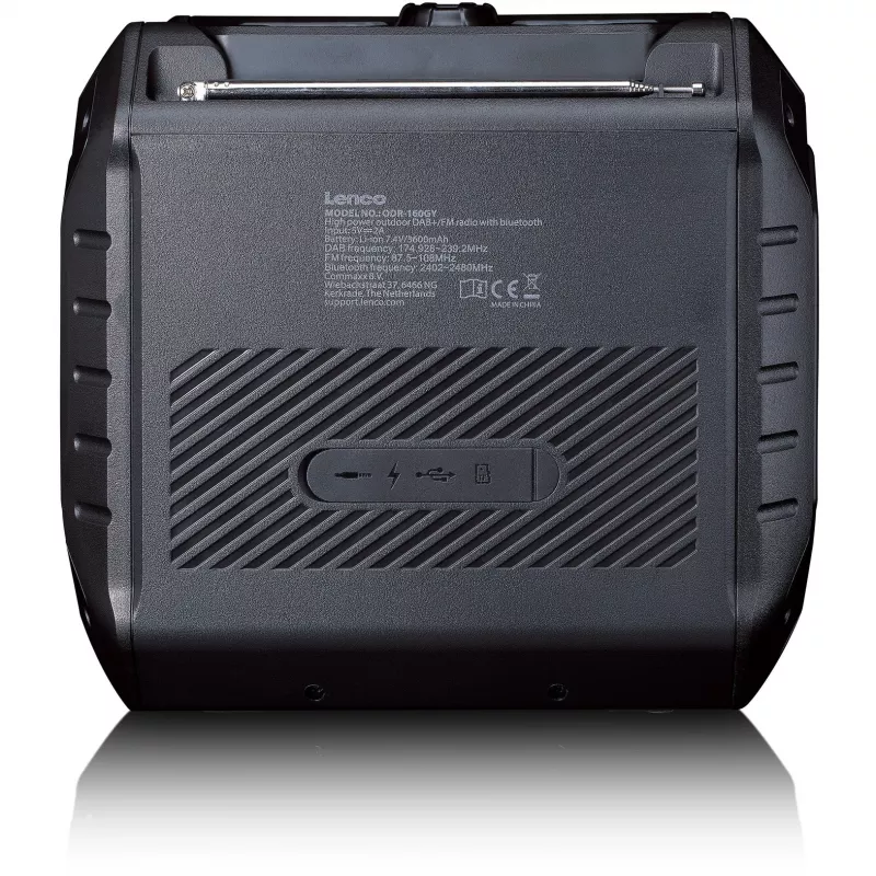 Draagbare digitale radio Lenco ODR-160GY grijs FM/AM met digitale tuner en compact design