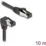 Netwerkkabel DeLOCK RJ45 Cat.8.1 90° naar beneden afgewinkeld / recht 10 m zwart
